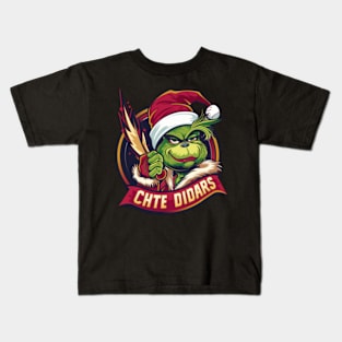 The Grinch Vs Cleveland Indians Logo: Symbolic Clash Kids T-Shirt